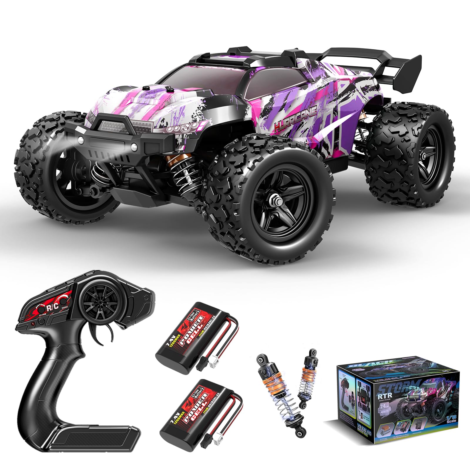 

RC Car for Perfect Scale 4WD Electric RC Remote Control RC Two Speed Waterproof Includes Two 1200mAh Lithium Perfect Gift for Beginners and