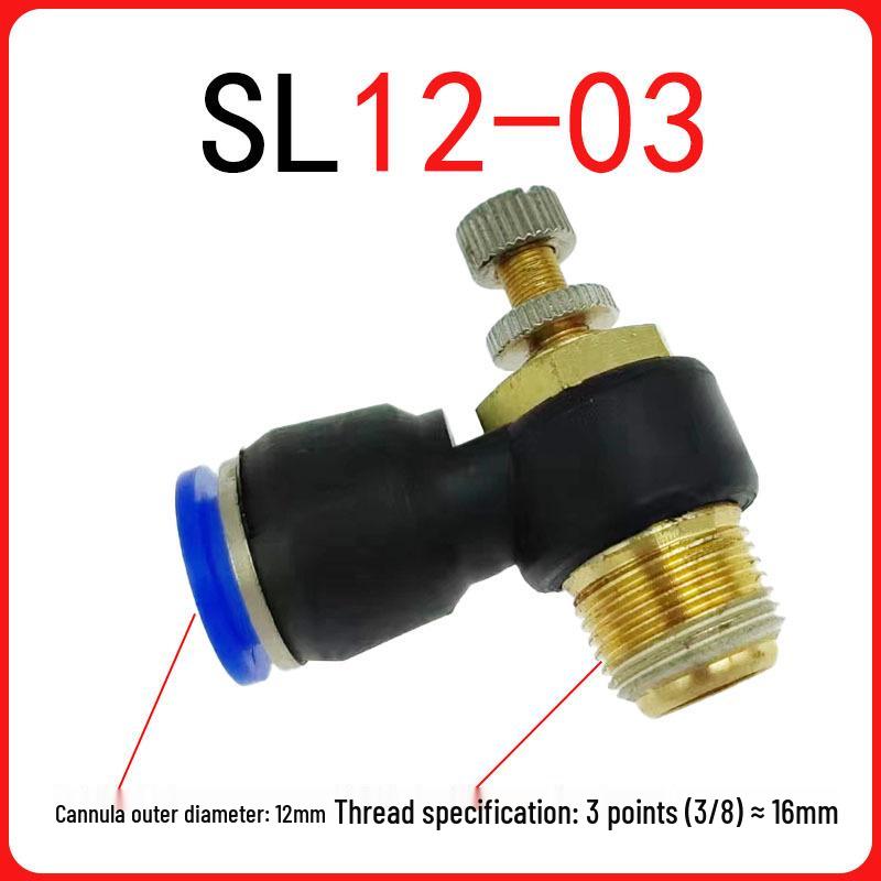 SL Throttle Valve L-Type Male Thread Pneumatic Quick Push-In Fitting, SL6-01/8-0210-03, Pneumatic Component.