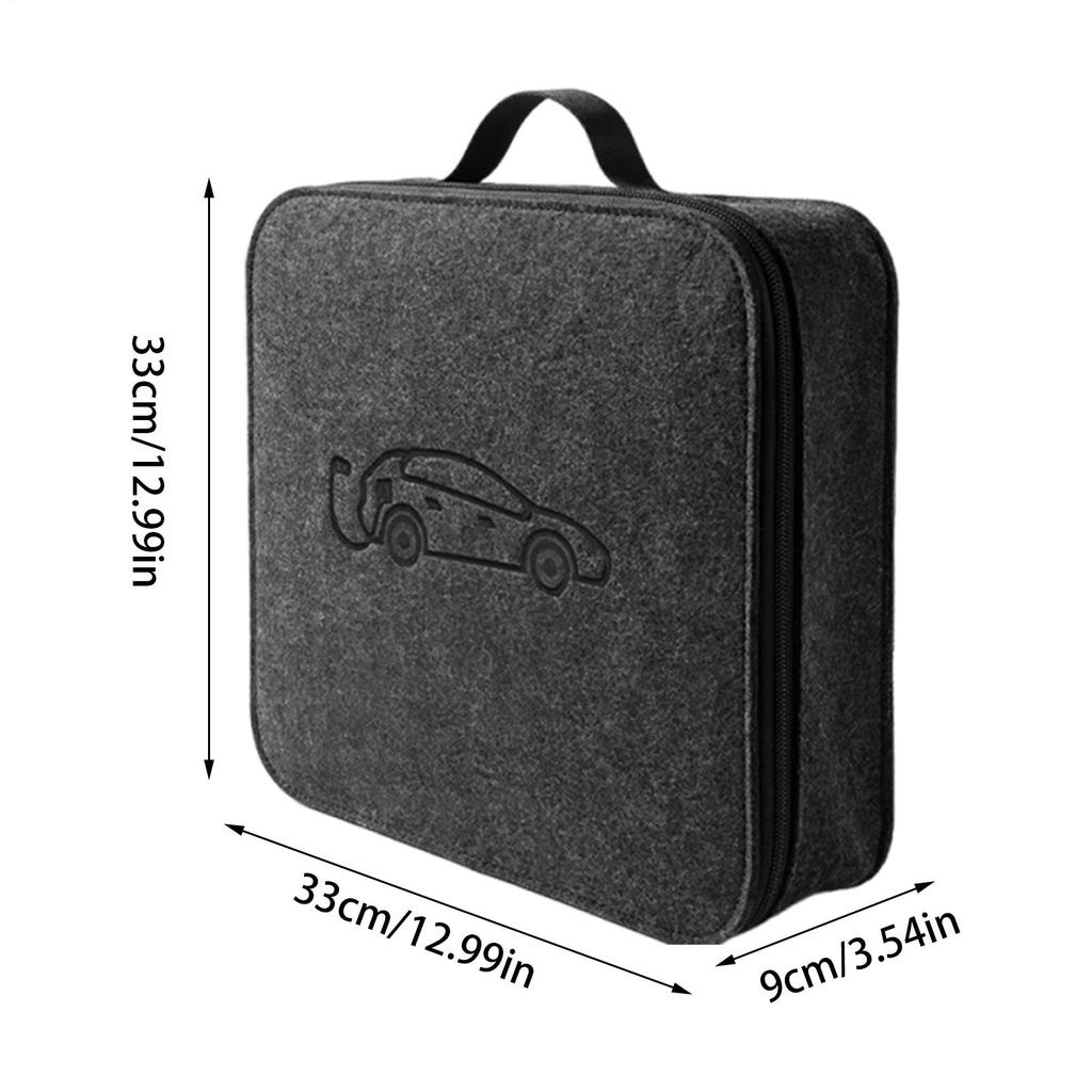 EV Charger Storage Case Felt Electric Vehicle Charging Cord Organizer Electric Vehicle Charging Cable Organizer Bag for Car