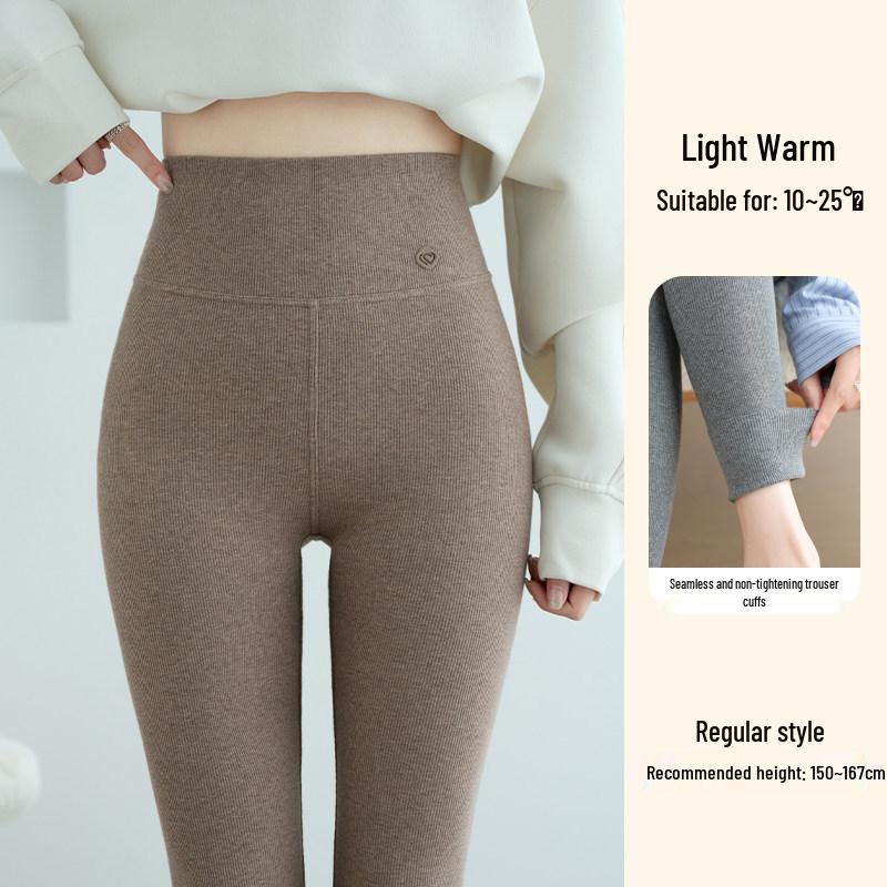 Women's High-Waist Wool Leggings: Warm, Seamless, Thickened, Plus Velvet, Slimming Cotton Pants for Autumn and Winter.