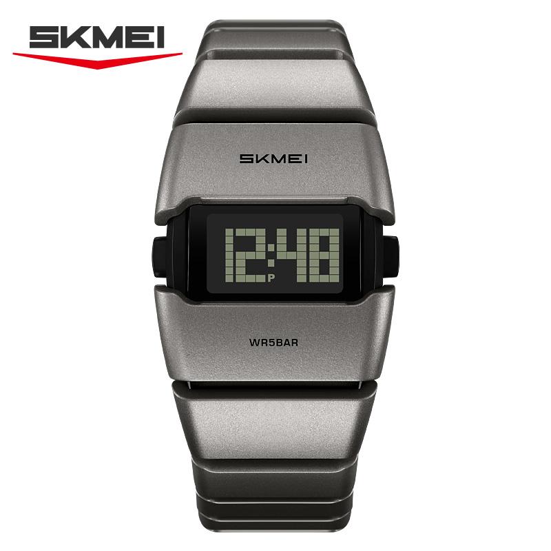 Skmei 2710 Fashion Luxury Men Digital Watch Excel Stainless Steel Band Luminous Calendar Stopwatch Sports Wrist Watch