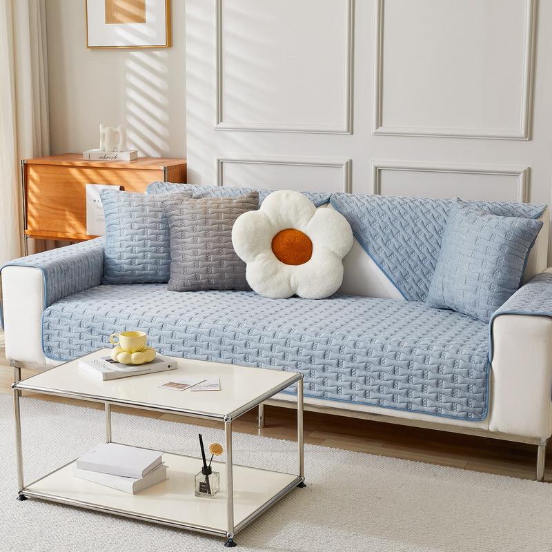 New Sofa Cushion Simple Winter Sofa Cushion Winter Thick Plush Cushion Cushion Cover Sofa Cover Anti-slip