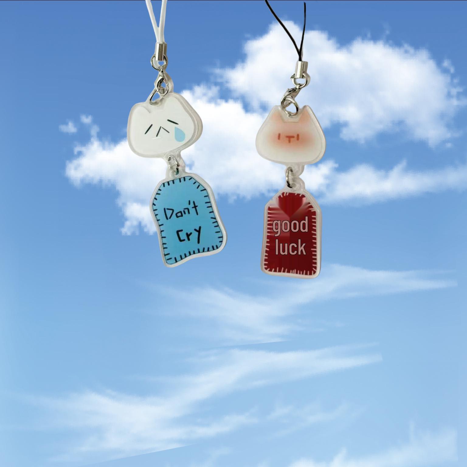 

Очаровательный кошачий шнурок для телефона и брелок-держатель для талисманов на удачу красный