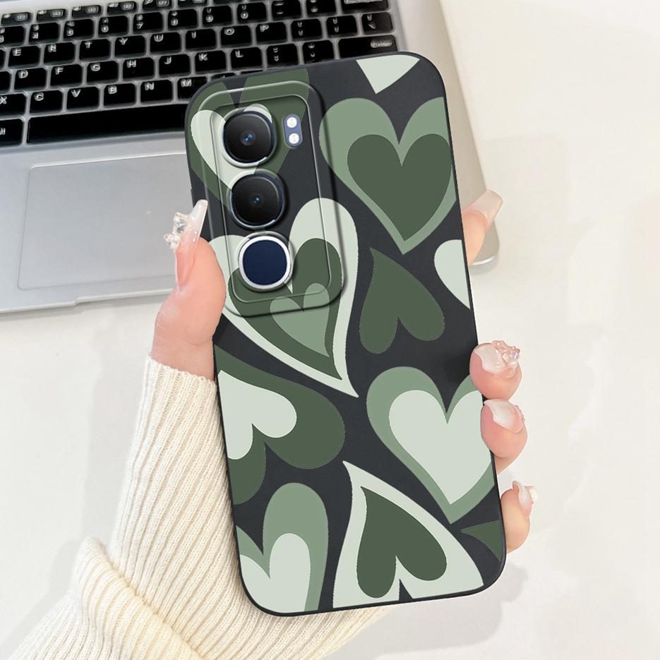 Für Vivo Y19s 4G Hülle V2419 Süße Katze Gittermuster Abdeckung Stoßfest Weiches Silikon Handyhülle Für Vivo Y19s Y 19 s VivoY19s Fundas