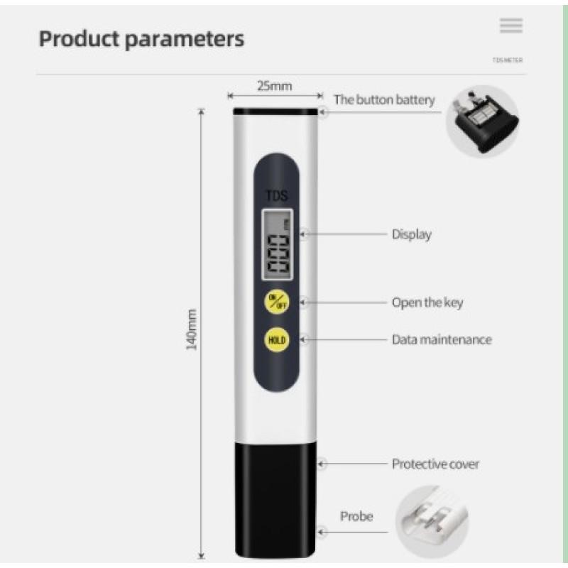 Heiß! Automatische TDS-Messgerätkalibrierung 0-990 ppm Wasserqualitätsmessgerät für Schwimmbad-Aquarium-Trinkwasser