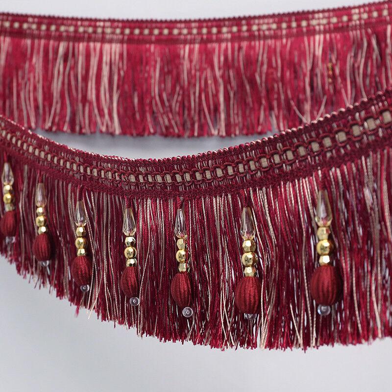 1M Nappa per Cucito Tende Frangia Nappa Perline di Cristallo Accessorio in Pizzo Stile Europeo Pizzo Perline Rifinitura Artigianato Tappezzeria Fai da Te