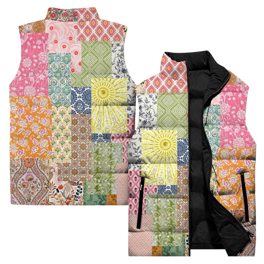 Ladies' Casual And Fashionable Sleeveless Vest Conventional Pattern Cotton Jacket