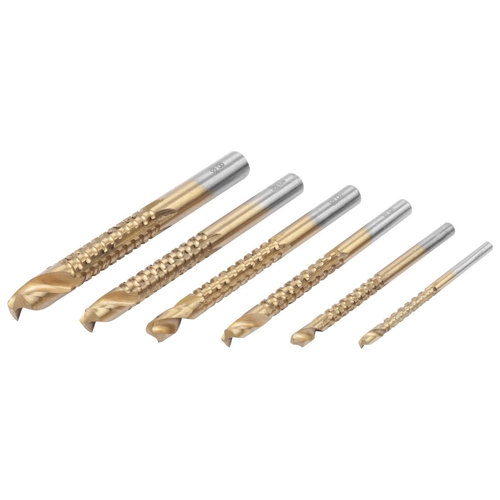 Set of 6 Vorstahl wood milling drill bits 3-8mm