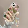 Phone Case For iPhone 17 16 15 Pro Max 14 11 13 12 Mini Plus 16E 17 Air IPhone17 Back Cover Flower Bracelet Wrist Chain Strap
