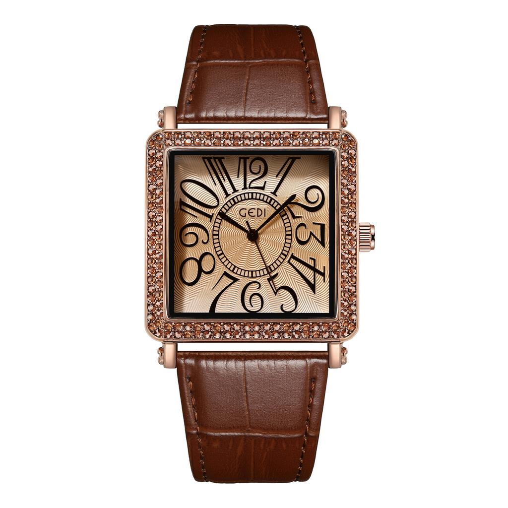Retro Square Women'S Watch Light Luxury Diamond Belt Quartz Watch Women'S Premium Belt Watch