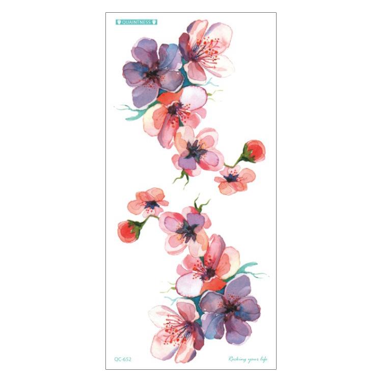 Trendy 3D Rose & Butterfly Waterproof Temporary Tattoo Stickers - Multiple Styles 210*100mm