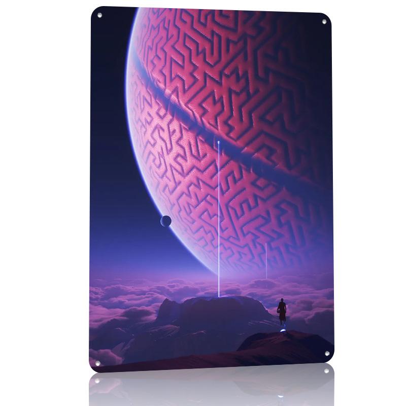 Artificial Evolution D Texture Metal Poster Customized Wall Art Tin Sign Gift for Mancave Home Decoration Gaming Custom Plate