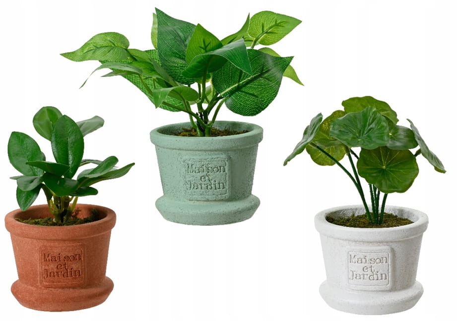 Artificial Plant In a Decorative Pot 8x17cm Green Decorative