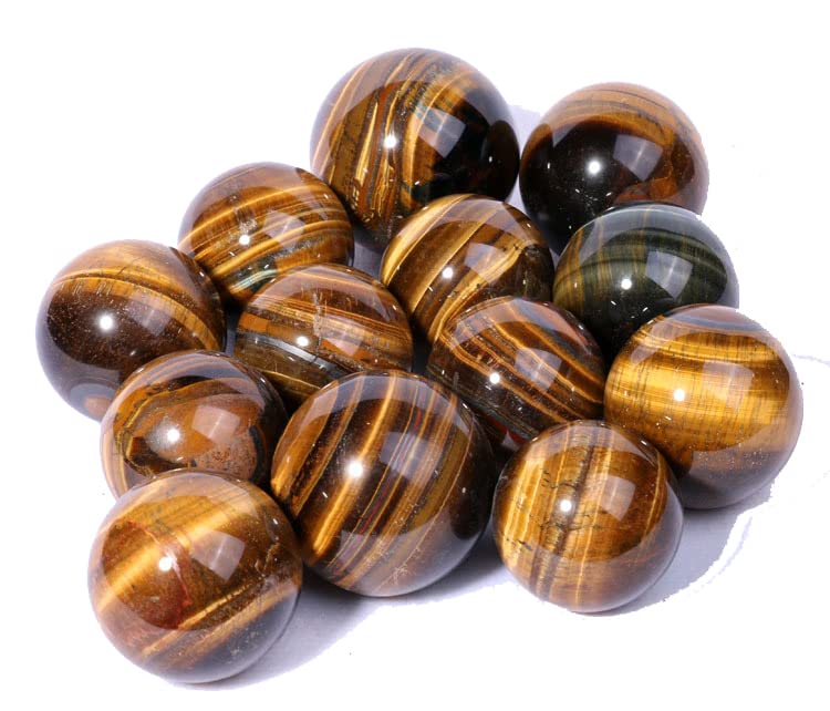 SCIENCE Natural Tiger Eye Crystal Ball, Tiger Eye, Round, Approx. 20mm, Origin: South Africa. Power Stone, Golden Tiger Eye Crystal Ball.