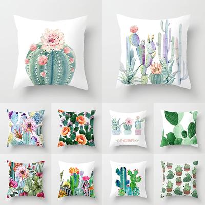 Cactus Succulents Print Pattern Cushion Cover Home Living Room Sofa Decoration Square Pillow Pillow Cover