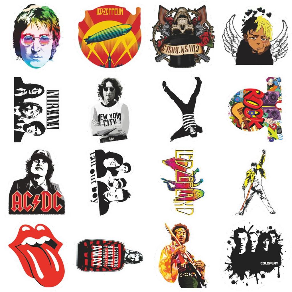 55pcs Rock Star Graffiti Stickers for Phone, Suitcase, Water Bottle, Desktop - DIY Waterproof Decoration