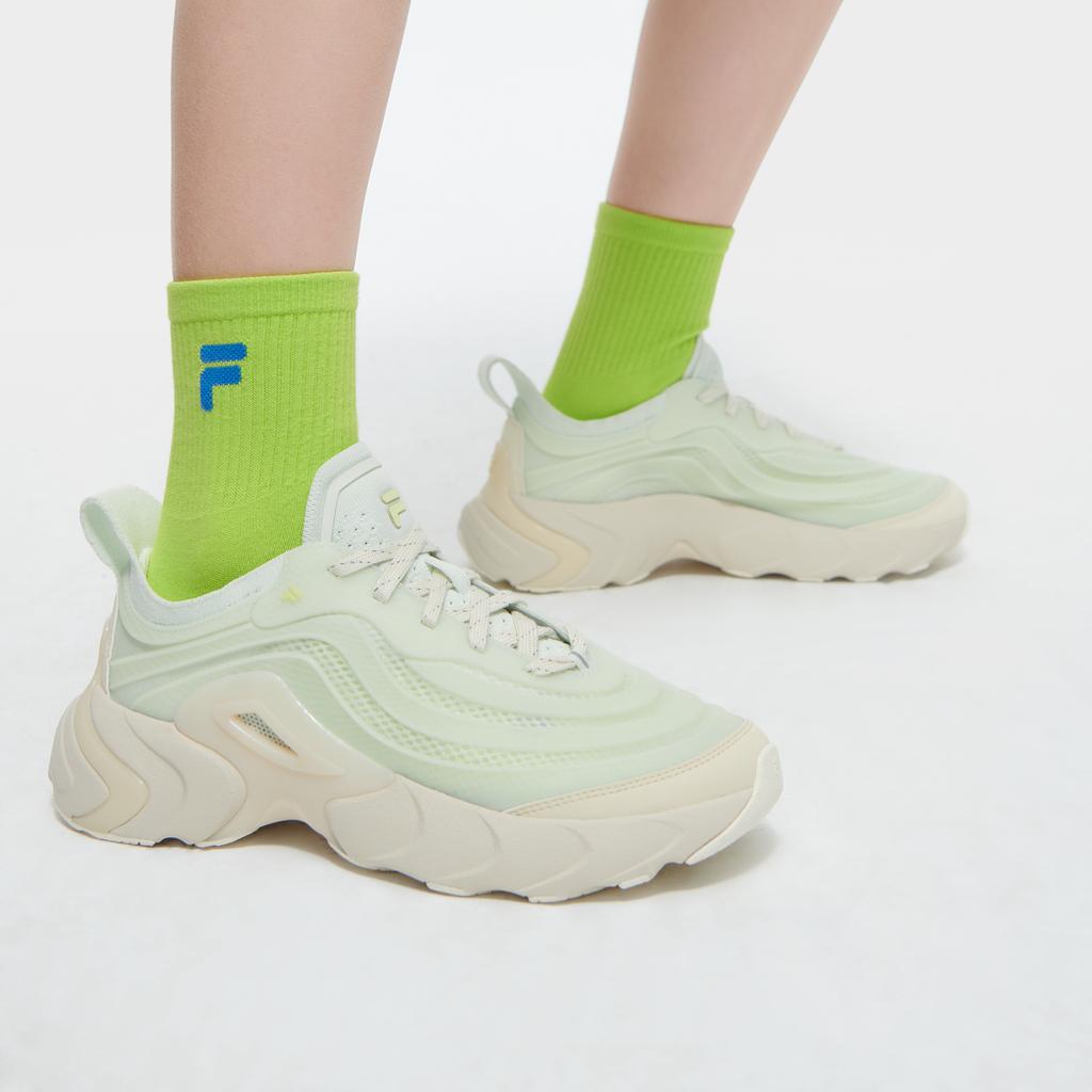 FILA Fusion Ray 4 Fashion Casual Low-Top Lifestyle Shoes Women sneaker White Green T12W421107FWW