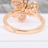 New 2024 Anniversary Gift Hot Sale Famous Brand Party Luxury Jewelry For Women Full Zicon Rose Gold Color Double Flowers Rings
