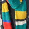 Autumn and Winter New Block Rainbow-colored Knitted Scarf Fashion Warm Scarf Versatile Scarf Dual-purpose