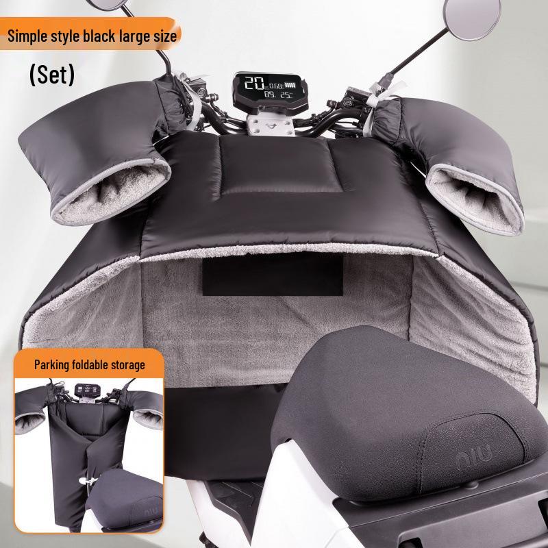 Electric Vehicle Windshield Winter Velvet Windproof Cover & Battery Motorcycle Knee Pads for Cold Protection