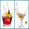 Cocktail Picks Stick, 20Pcs Stainless Steel Martini Picks, Reble Metal Cocktail Skewers Olives Appetizers Bloody Mary Brandied