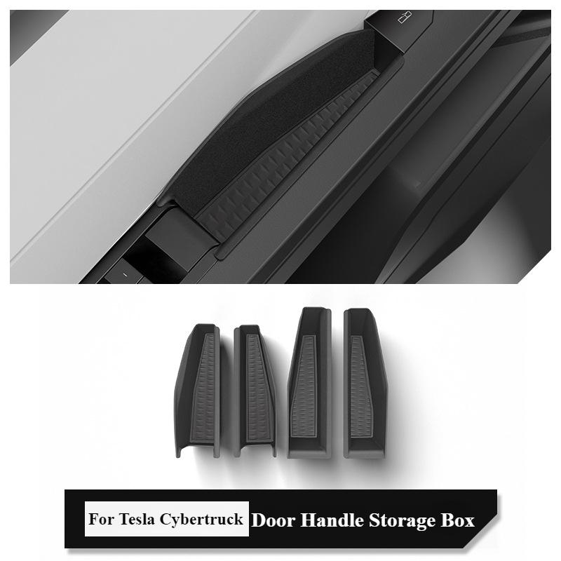 Door Handle Storage Box  For Tesla Cybertruck Front Door Handle Tray Hidden Organizer Container Phone Glasses Holder Accessories
