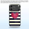 Creative Striped Heart Pattern Tempered Glass Phone Case For iPhone 17 16 15 Pro Max 14 13 12 11 17 Air 7 8 Plus XR XS X Cover