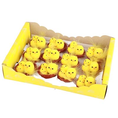 12 Stück Mini Osterküken Gelb Osterdekoration Spielzeug Frühling Heim Gartendeko Partygeschenke und