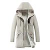 Men's Winter Warm Thick Fleece Parkas Jacket Cotton Windproof Solid Color Coats Parkas Jackets Men Long Hooded Coat