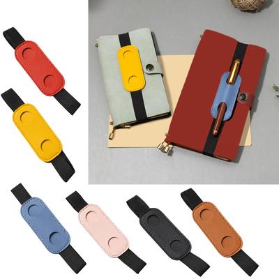 Pen Holder Pen Sleeve Pouch Elastic Band Pencil Holder PU Leather Pencil Holder Case for Binders Notebook Journal
