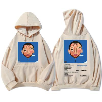 Macc Miller Album Balloonerism Bluzy z kapturem Zabawny nadruk graficzny z kreskówki Bluza dla mężczyzn/kobiet Pulowery z kapturem z długim rękawem