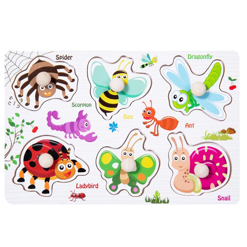 Montessori Early Education Handheld Board 1-2 Year Old Baby Puzzle Matching Panel Toy