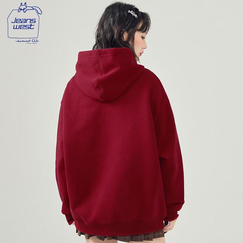 JEANSWEST CLUB Women's Thickened Casual Loose Hoodie