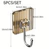 5pcs No-drill Hooks---Traceless Hooks Kitchen Bathroom Bathroom Organization Supplies Super Strong Self-adhesive, Utility Hooks