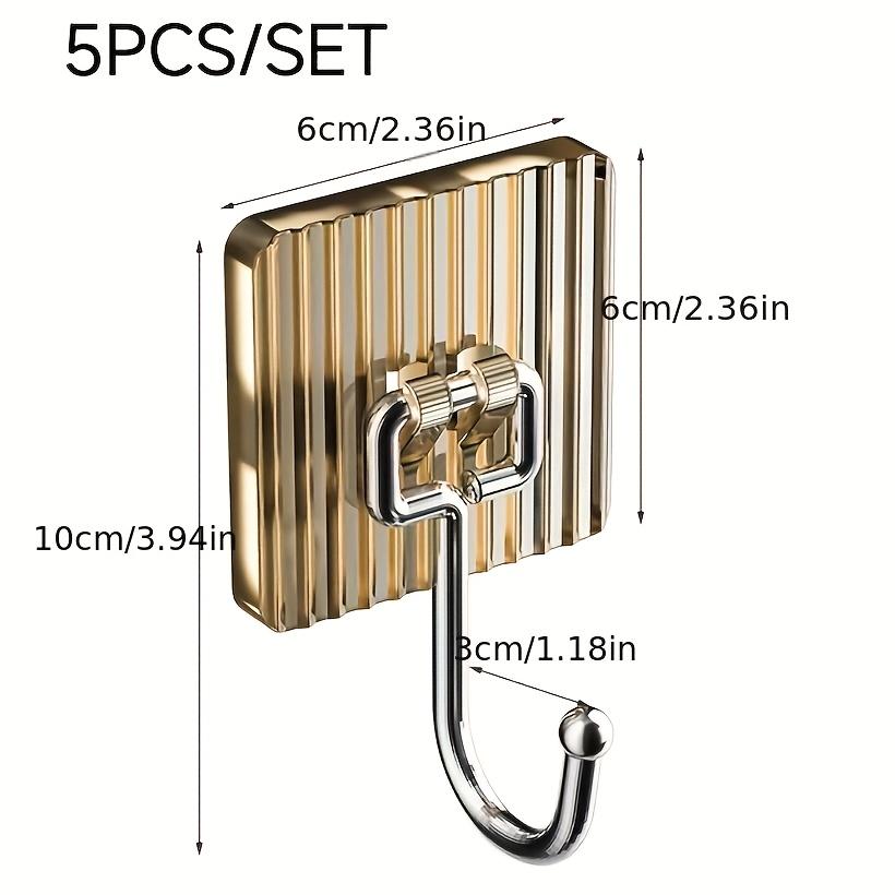 5pcs No-drill Hooks---Traceless Hooks Kitchen Bathroom Bathroom Organization Supplies Super Strong Self-adhesive, Utility Hooks