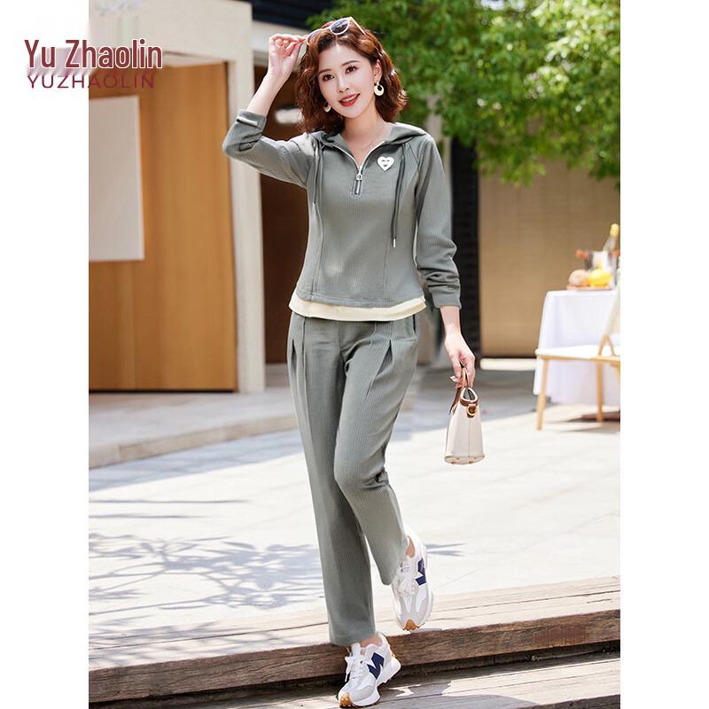 Yuzhaolin Middle-Aged Women s Casual Sportswear Set M