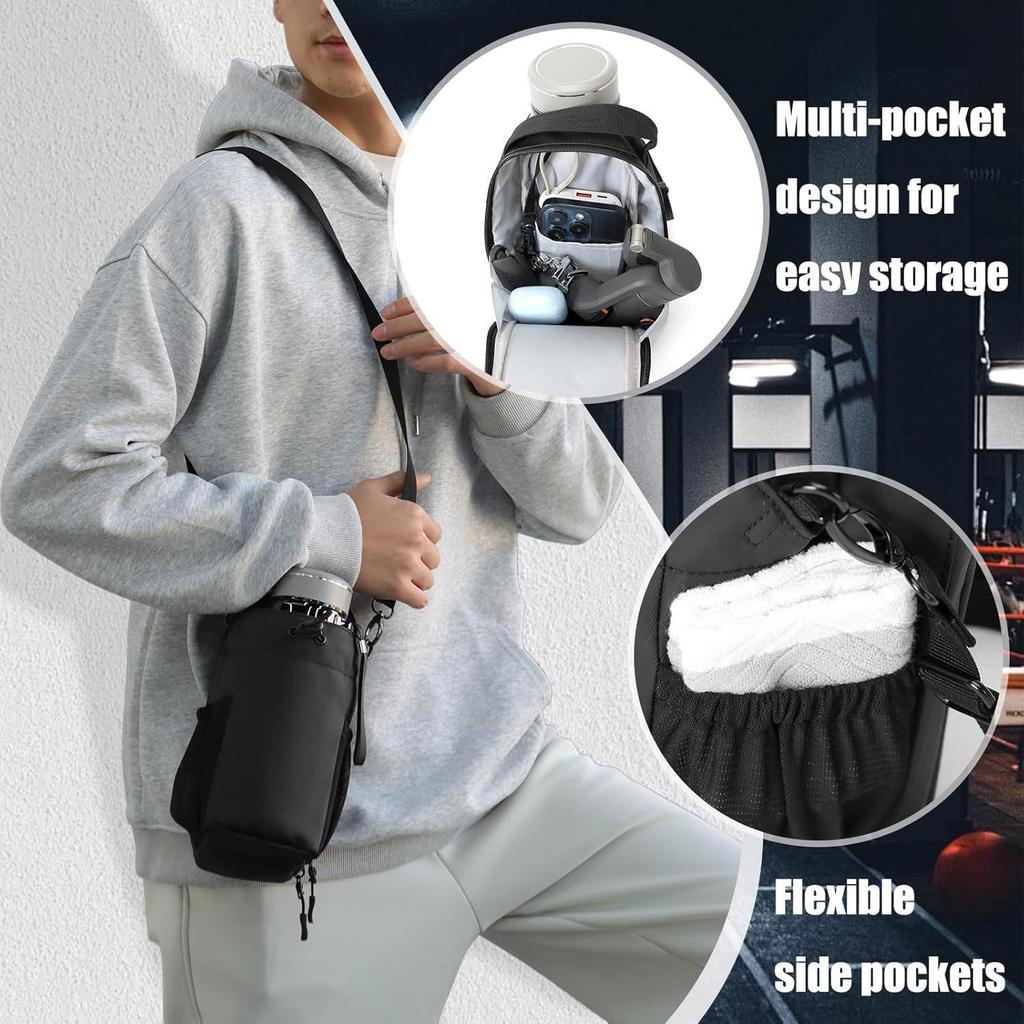 Men's Crossbody Gym Bag - Magnetic Fitness Shoulder Bag with Water Bottle Storage