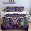 Psychedelic Animals Pattern Bedding Quilt Set Quilt Cover Pillowcase Home Decoration Birthday Gift (1 * Duvet Cover + 2 * Pillowcase, Without Core)