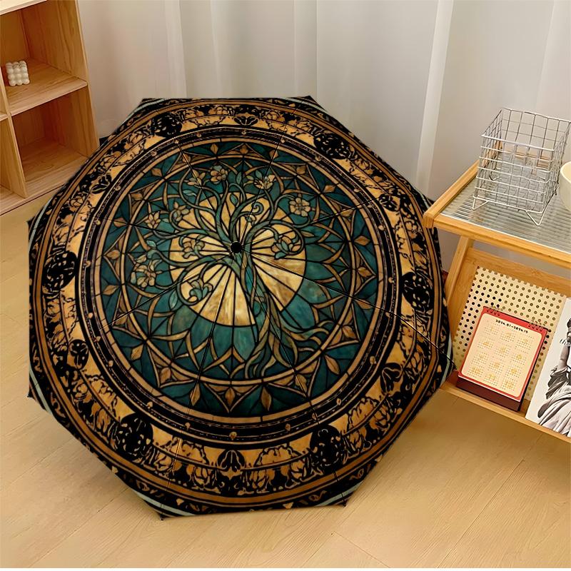 

Circle Tree Art Printed umbrella windproof folding umbrella portable sun and rain umbrella suitable for gifting