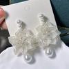 Boucles d'Oreilles Perles Artificielles Perles Boucles d'Oreilles Femme Accessoires Fait Main Clous d'Oreille Perle Exagérés Boucles d'Oreilles Pendantes Perle Vacances
