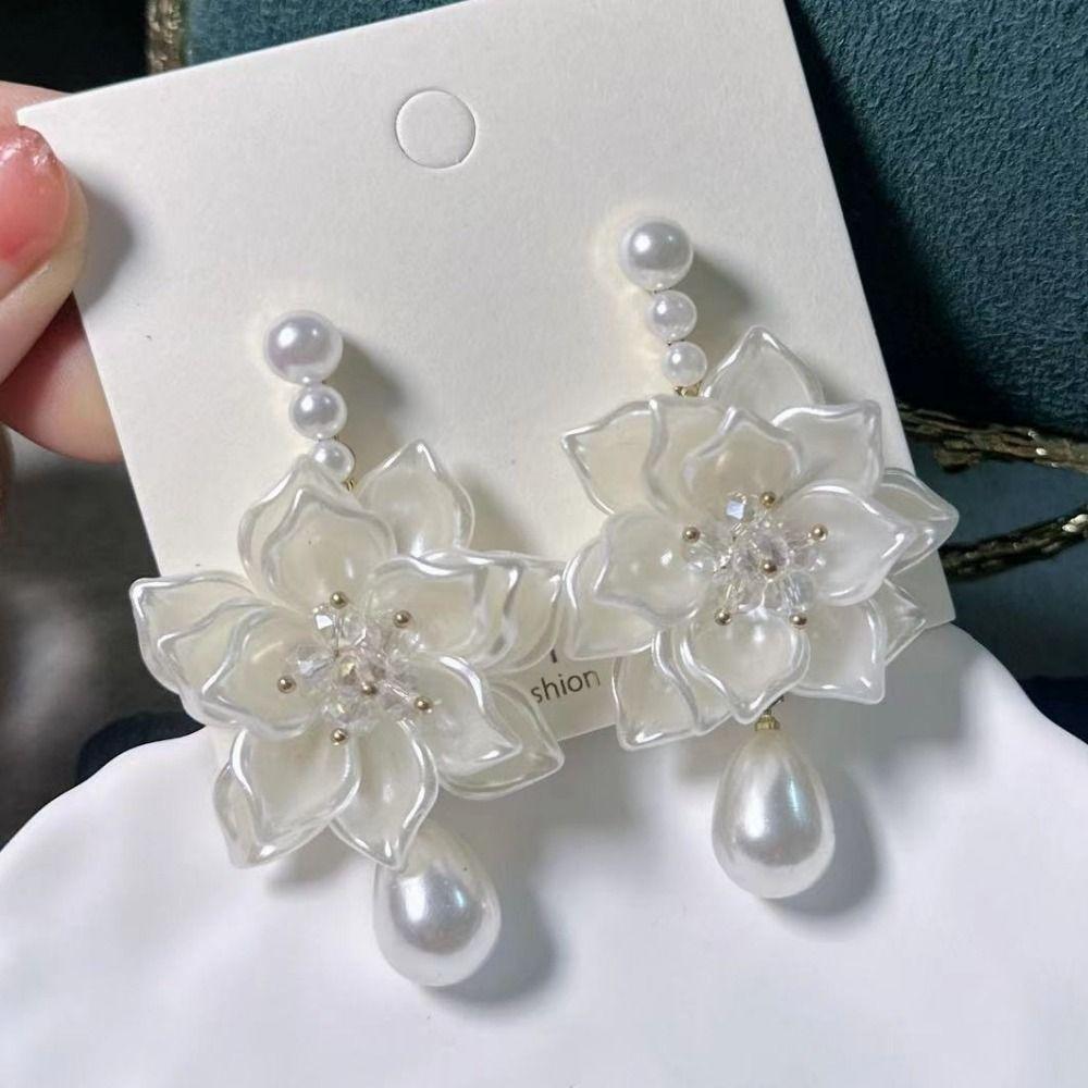 Boucles d'Oreilles Perles Artificielles Perles Boucles d'Oreilles Femme Accessoires Fait Main Clous d'Oreille Perle Exagérés Boucles d'Oreilles Pendantes Perle Vacances