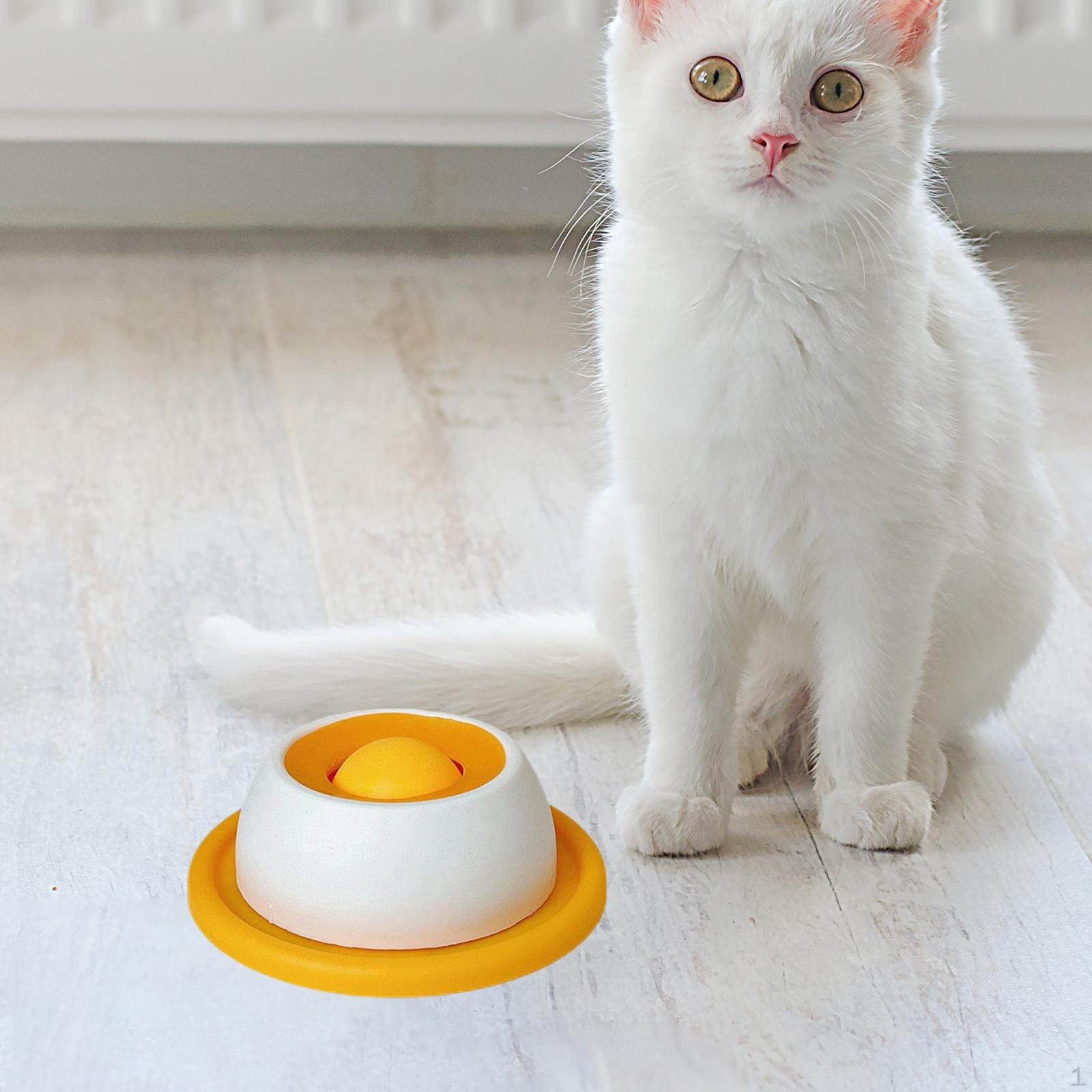 

Anti-gulping Cat Food Dispenser for Indoor Cats, Portable, Stable, Non-slip, Anti-choking, Yellow for Cat