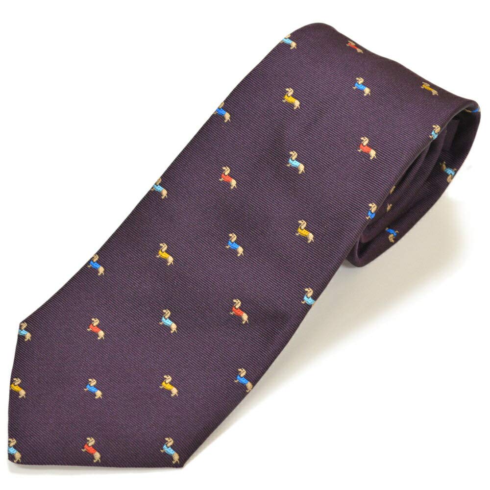 Paul Smith Silk Dog Pattern Tie Blade eps18w008 Purple (8cm Width) / AE31-59 /
