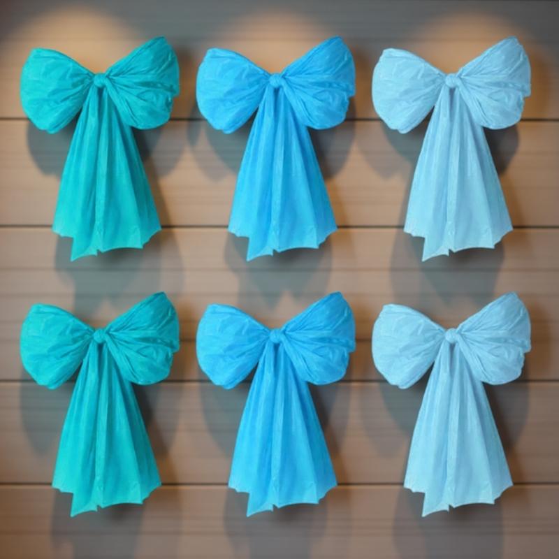 Pack of 6 Durable Efficient Plastic Large Wall Bows Designed for Long Time Celebration and Event Decors Applications