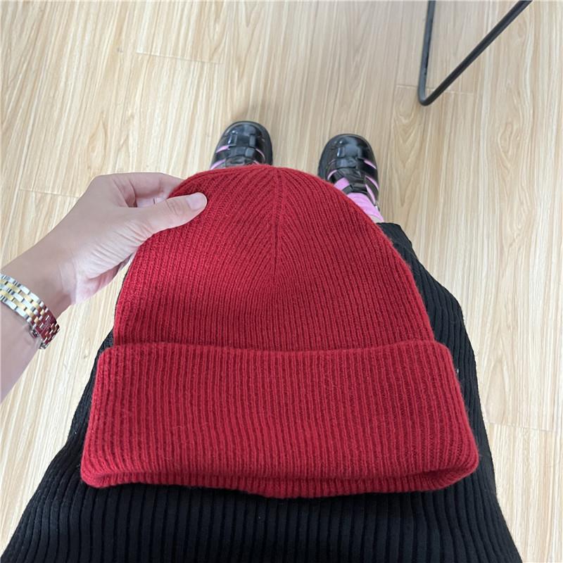 

Wool Knitted Hat Women s Autumn and Winter Warm Ear Protection Wool Hat with Big Head Circumference and Small Face (54-62cm)