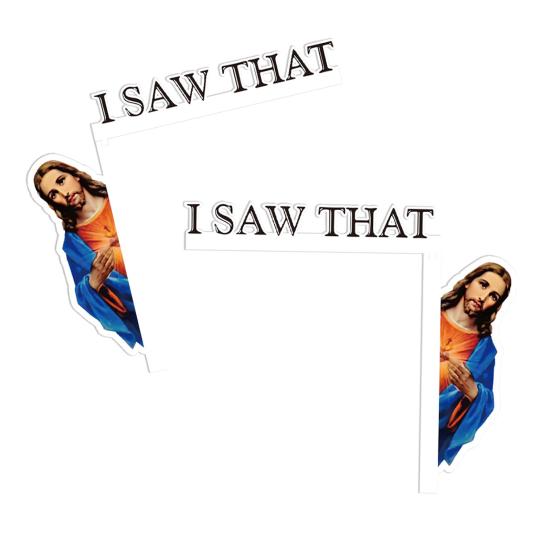 Yousheng Jesus Door Frame Decor Wooden I Saw That Easter Door Corner Decoration Home Door Sitter Corner Ornament Gift for Christian Lovers