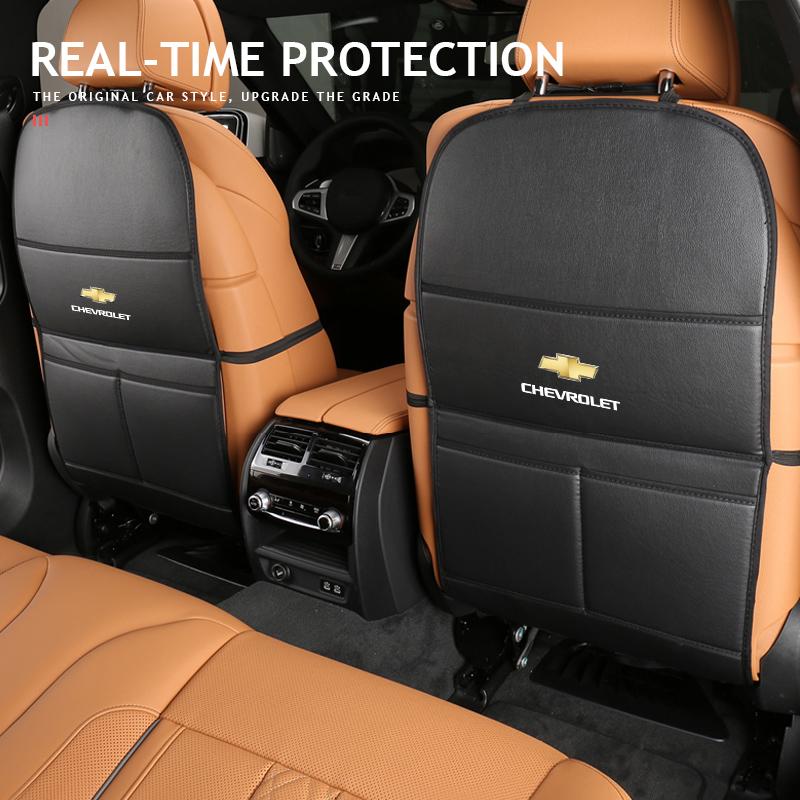 AABHK1 Auto Interiors For Chevrolet Spark Captiva Cruze Tracker Epica Car Seat Back Anti Kick Protectors Cover Mat Leather Seatback Pad