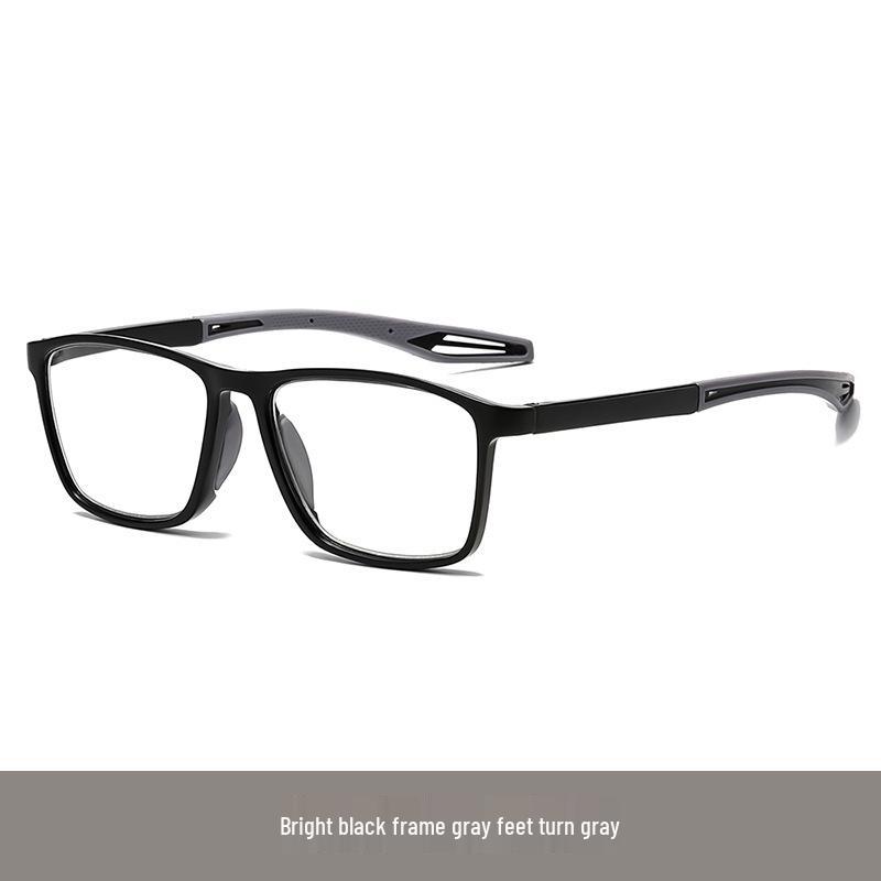 

Color-Changing Anti-Slip Sports Reading Glasses with Single Vision Flat Lens, Fashionable Square Frames, TikTok Style. Plano