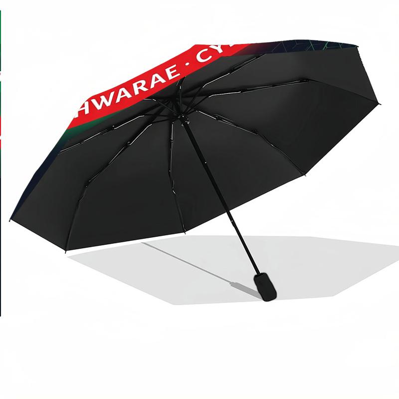Wales Rugby Print Auto 8?Ribs Folding Umbrella Wind Resistant Lightweight Automatic Umbrella For Daily Travel
