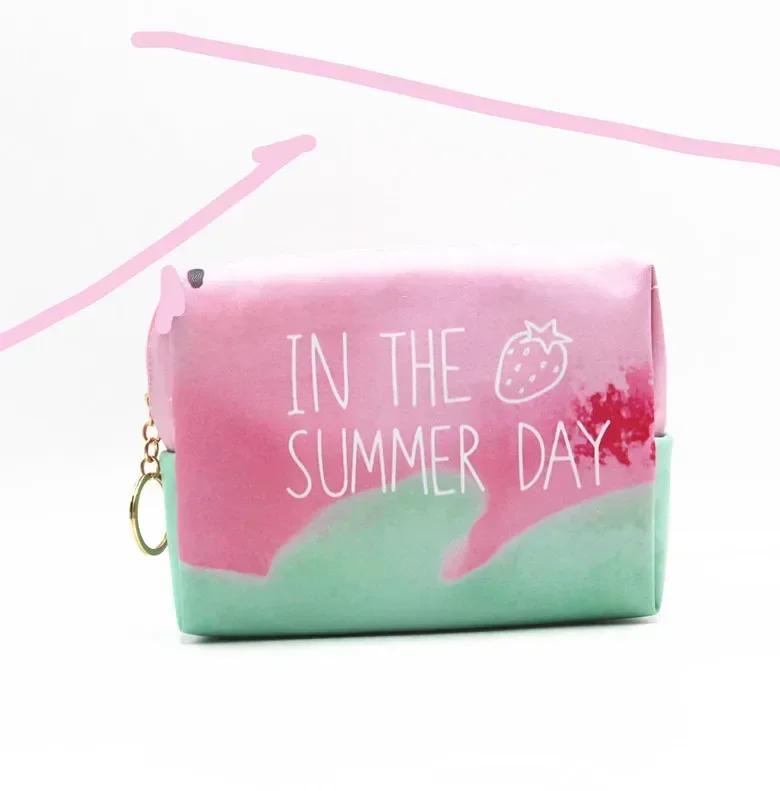 

PU Waterproof Cosmetic Bag Large Capacity Women Toiletry Bag Travel Storage Bag Makeup Pouch Creative Pink Strawberry Series 16x11.5x6cm